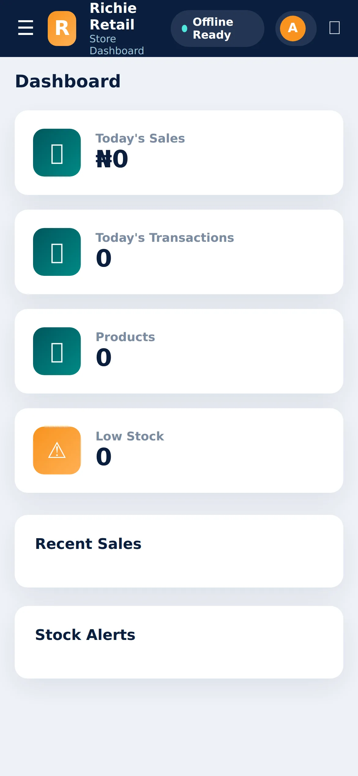 Mobile view of a business system running on a phone